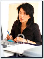 Woman working at computer